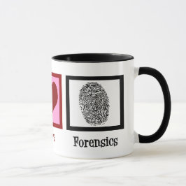 Peace Liebe Forensik Tasse