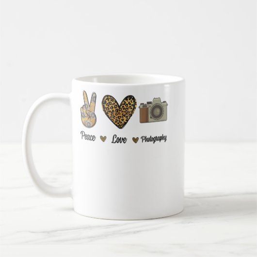 Peace Liebe Fotografy Camera Cameram Kaffeetasse (Links)