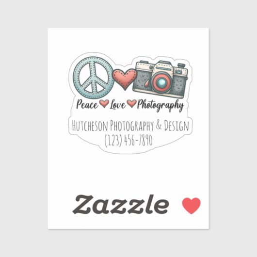 Peace Liebe Fotografy Camera Gift Aufkleber (Blatt)