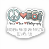 Peace Liebe Fotografy Camera Gift Aufkleber (Vorderseite)