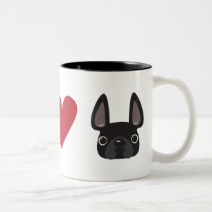 Peace Liebe French Bulldog - Black Zweifarbige Tasse