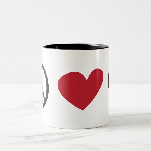 Peace Liebe French Bulldog - Black Zweifarbige Tasse (Mittel)