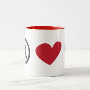 Peace Liebe French Bulldog - Creme Zweifarbige Tasse