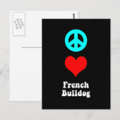 Peace Liebe French Bulldog Postkarte (Vorne/Hinten)
