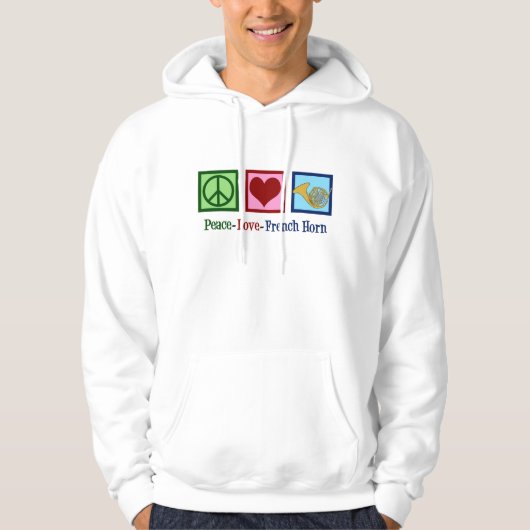 Peace Liebe French Horn Hoodie (Vorderseite)