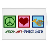 Peace Liebe French Horn Player Card (Vorderseite (Horizontal))