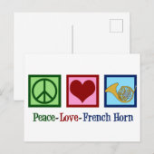 Peace Liebe French Horn Postkarte (Vorne/Hinten)