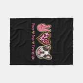 Peace Liebe Frenchie Fun Hund Mama Mütter Tag Fleecedecke (Vorderseite (Horizontal))