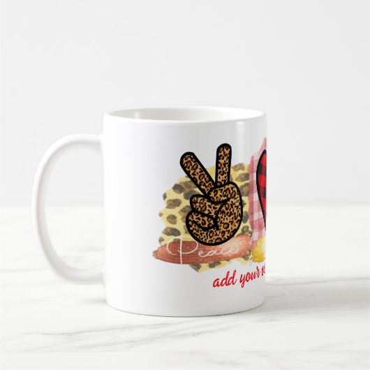 Peace Liebe Frenchie Niedlicher französischer Bull Kaffeetasse (Links)