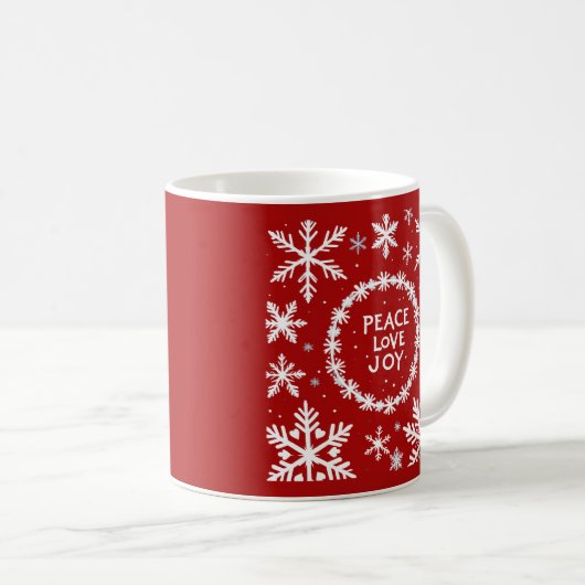 Peace Liebe Freude am Weihnachtsfest Kaffeetasse (VorderseiteRechts)