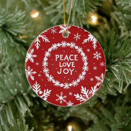 Peace Liebe Freude am Weihnachtsfest Keramik Ornament