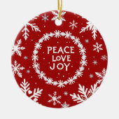 Peace Liebe Freude am Weihnachtsfest Keramik Ornament (Vorne)