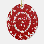 Peace Liebe Freude am Weihnachtsfest Keramik Ornament (Links)