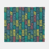 Peace Liebe Freude beim Zubereiten eines benutzerd Fleecedecke (Vorderseite (Horizontal))