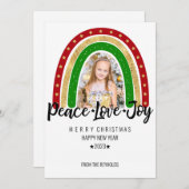 Peace Liebe Freude Frohe Weihnachts Rainbow Foto (Vorne/Hinten)