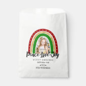 Peace Liebe Freude Frohe Weihnachts Rainbow Foto Geschenktütchen (Vorderseite)