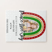 Peace Liebe Freude Frohe Weihnachts Rainbow Foto Puzzle (Horizontal)
