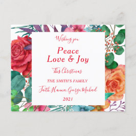 Peace Liebe Freude frohe Weihnachtspostkarte Postkarte
