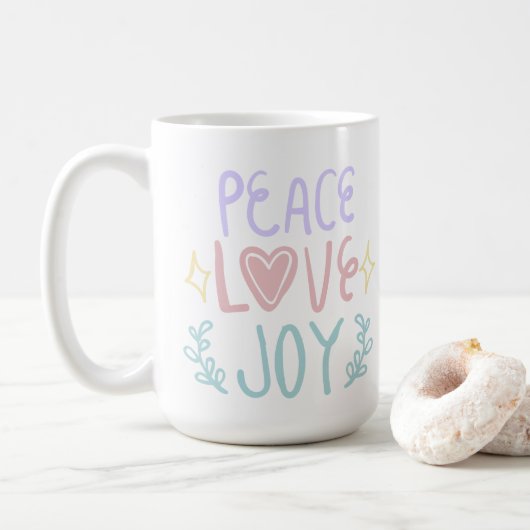 Peace Liebe Freude 😁 Kaffee Tasse 15oz (Mit Donut)