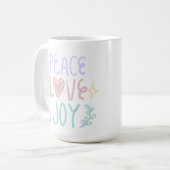 Peace Liebe Freude 😁 Kaffee Tasse 15oz (Vorderseite Links)