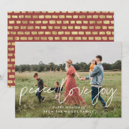 Peace Liebe Freude Minimalistisch Inspiration Foto Feiertagskarte