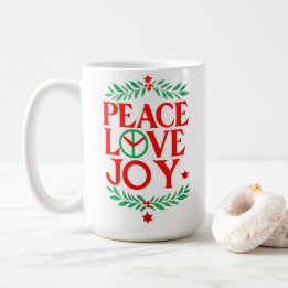 Peace Liebe Freude Weihnachten Feiertag Kaffeetasse