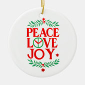 Peace Liebe Freude Weihnachten Feiertag Keramik Ornament (Vorne)