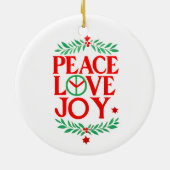 Peace Liebe Freude Weihnachten Feiertag Keramik Ornament (Hinten)