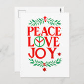 Peace Liebe Freude Weihnachten Feiertag Postkarte (Vorne/Hinten)