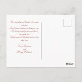 Peace Liebe Freude Weihnachten Feiertag Postkarte (Rückseite)