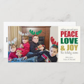 Peace Liebe & Freude Weihnachten Fotokarten (Vorne/Hinten)