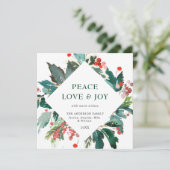 Peace Liebe & Freude Weihnachten Gruß Holida (Stehend Vorderseite)