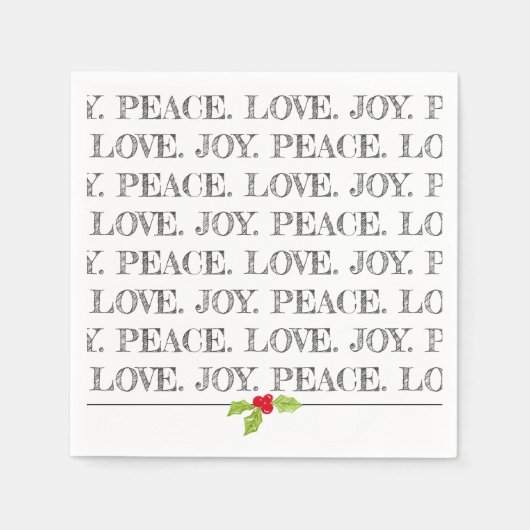 Peace Liebe Freude Weihnachten Heiliger Feiertag S Serviette (Vorderseite)