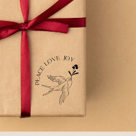 Peace Liebe Freude Weihnachten Schnee Tattoo Bird  Gummistempel