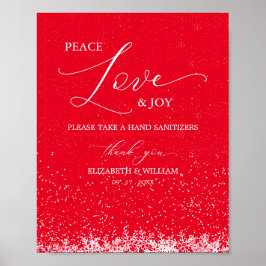 Peace Liebe & Freude Weihnachten Schneeflocken Zei Poster