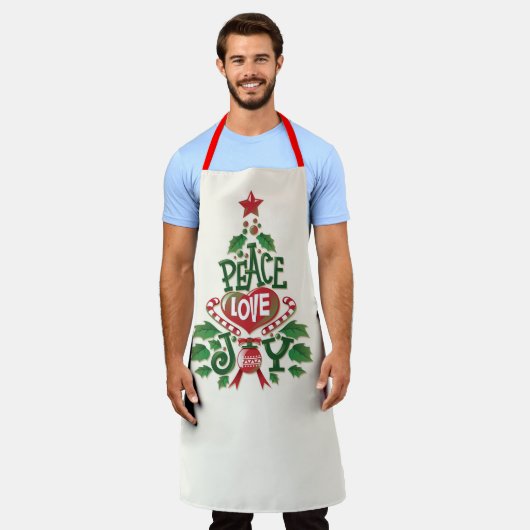 Peace Liebe Freude Weihnachten Schürze (Getragen)