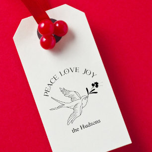 Peace Liebe Freude Weihnachten Tattoo Bird Berry Gummistempel
