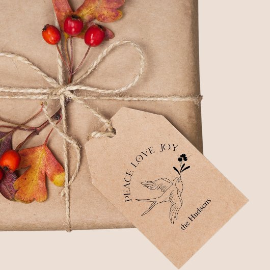 Peace Liebe Freude Weihnachten Tattoo Bird Berry Gummistempel