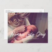 Peace Liebe Freuen Sie sich auf modernes Foto Postkarte (Vorne/Hinten)