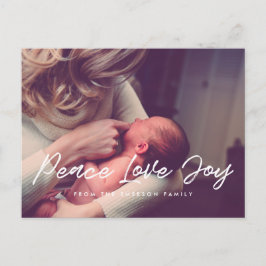 Peace Liebe Freuen Sie sich auf modernes Foto Postkarte