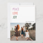 Peace Liebe Freuen Weihnachten Foto Weihnachtskart (Vorderseite)
