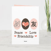 Peace Liebe Friendly Grußkarte Karte (Rückseite)
