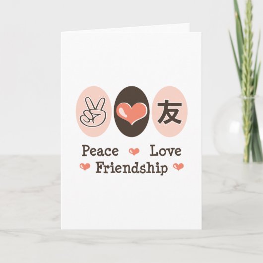 Peace Liebe Friendly Grußkarte Karte (Vorderseite)