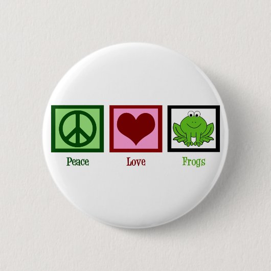 Peace Liebe Frogs Button (Vorderseite)