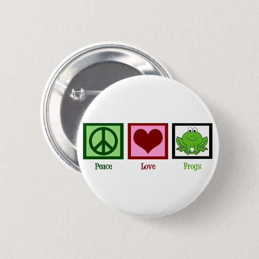 Peace Liebe Frogs Button (Vorne & Hinten)