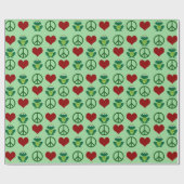 Peace Liebe Frogs Niedlich Frog Pattern Geschenkpapier (Flach)