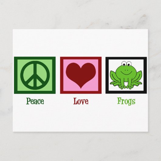 Peace Liebe Frogs Postkarte (Vorderseite)