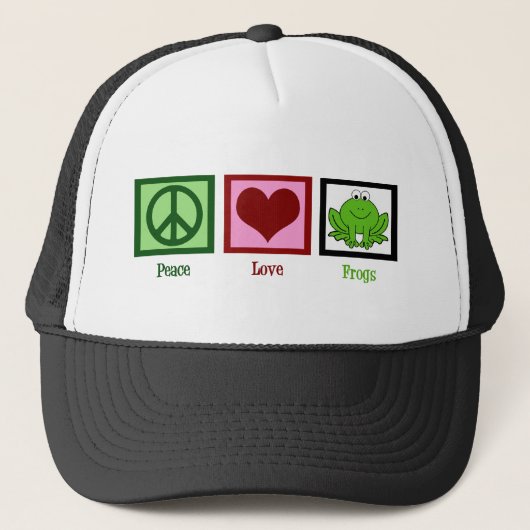 Peace Liebe Frogs Truckerkappe (Vorderseite)