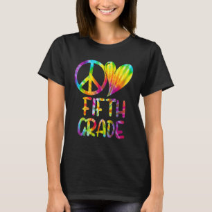 Peace Liebe Fünfte Klasse Rücken Schule 5. Klasse T-Shirt