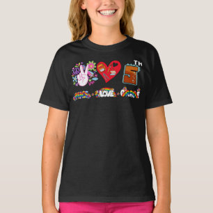Peace Liebe Fünfte Klasse Squad zurück zur Schule T-Shirt